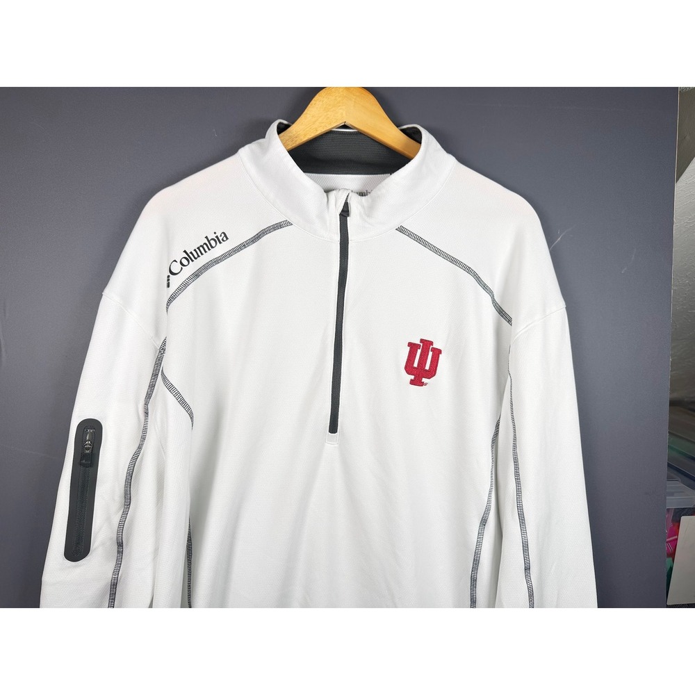 Columbia Golf Indiana University Hoosiers Quarter Zip Pullover White Mens XXL